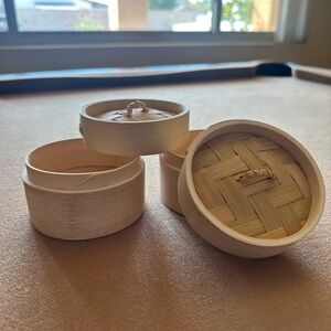 Mini Bamboo Steamer Set